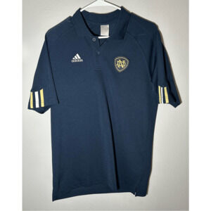 Notre Dame Fighting Irish Adidas ClimaCool Blue Athletic Polo Golf Sz M